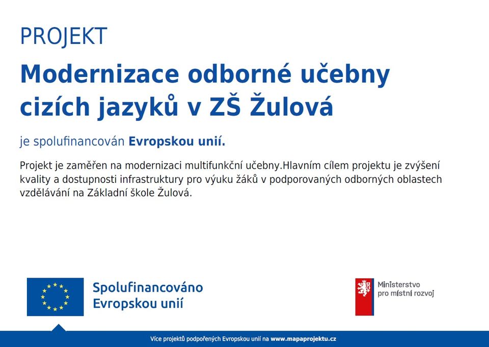 Modernizace učebny jazyků